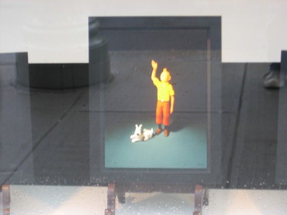 Crappy close-up of an unknown artist's painting of Tintin
