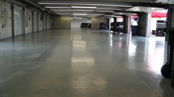 Another empty garage at The Napa Auto Parts 200 presented by Dodge