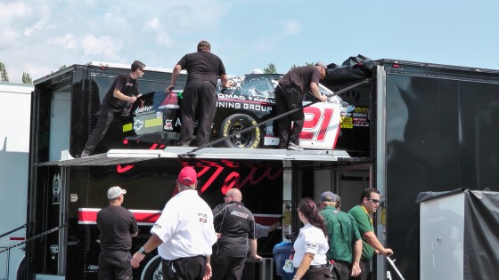 Unloading at The Napa Auto Parts 200 presented by Dodge