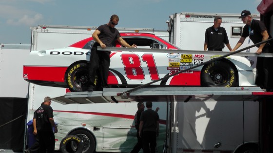 Unloading at The Napa Auto Parts 200 presented by Dodge