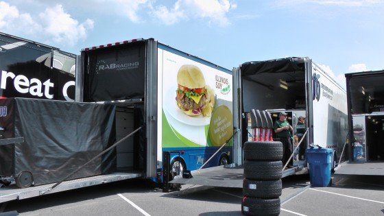 Burgers on the side of a truck at The Napa Auto Parts 200 presented by Dodge