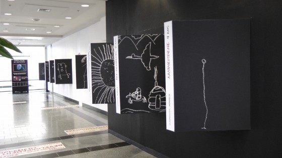 Some more drawings by children on the top floor of the Eaton Centre.