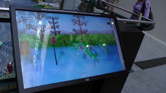 The massive touch screen thing used to explain an ecosystem almost as far removed from The Eaton Centre as the moon. It gets bonus points for allowing the organizers to use the words "interactivity" and "multi-media." The massive touch screen thing used to explain an ecosystem almost as far removed from The Eaton Centre as the moon. It gets bonus points for allowing the organizers to use the words "interactivity" and "multi-media."