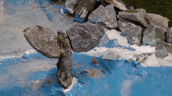 A close up of the "whale" diving.