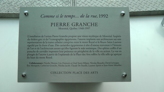 The plaque for Comme si le temps... de la rue by Pierre Granche The plaque for Comme si le temps... de la rue by Pierre Granche