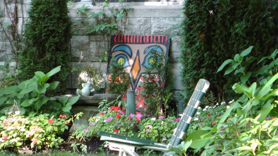 Painting in a garden on Rosemont ave.