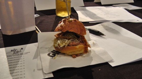 From Le St-Urbain: An Osso bucco burger. Braised veal shank burger on a smoked duck fat and pecorino bun From Le St-Urbain: An Osso bucco burger. Braised veal shank burger on a smoked duck fat and pecorino bun