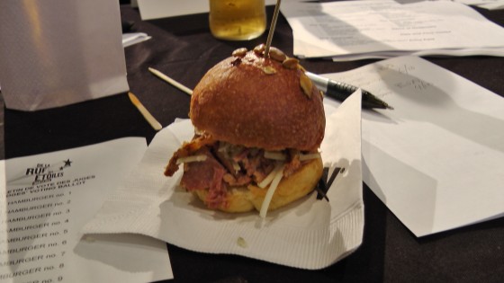 From Le St-Urbain: An Osso bucco burger. Braised veal shank burger on a smoked duck fat and pecorino bun From Le St-Urbain: An Osso bucco burger. Braised veal shank burger on a smoked duck fat and pecorino bun