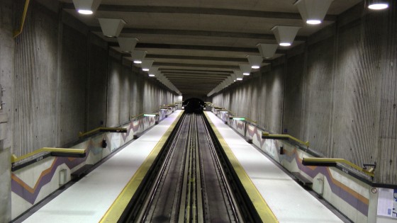 From the overpass looking down the train tunnel. From the overpass looking down the train tunnel.