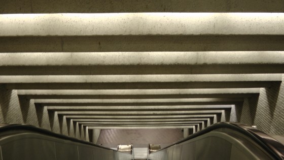 Descending the escalator Descending the escalator