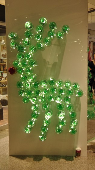 Rudolph made out of recycled soda bottles. Rudolph made out of recycled soda bottles.
