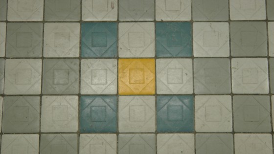 Tiles on the platform.