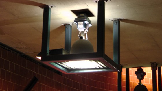 Extremely industrial light fixture.