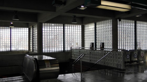 Glass bricks in the southern entrance.