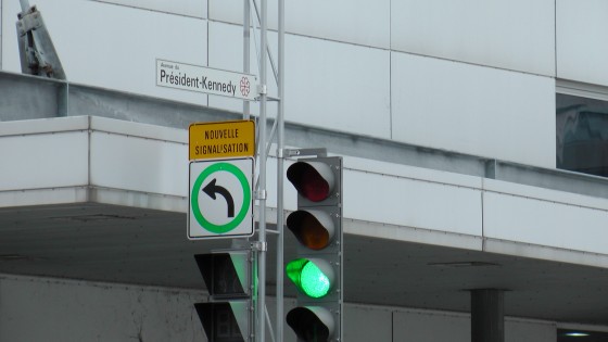 Close up of the new signage at President Kennedy and Jeanne Mance. Close up of the new signage at President Kennedy and Jeanne Mance.
