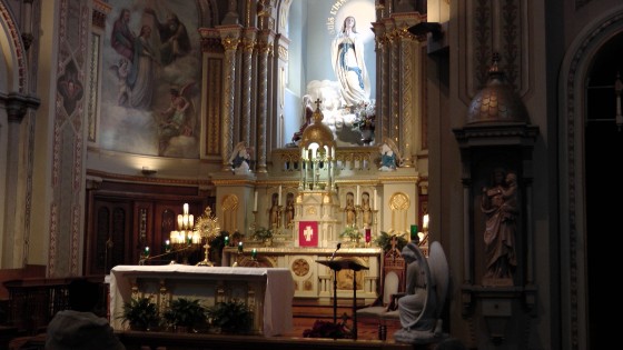 Interior of the Chapelle Notre-Dame-de-Lourdes. Interior of the Chapelle Notre-Dame-de-Lourdes.