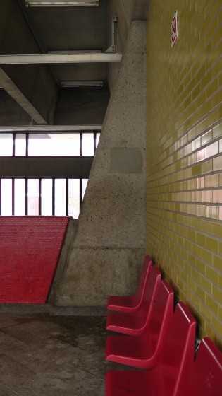Inside the southern entrance to Métro Joliette. Inside the southern entrance to Métro Joliette.