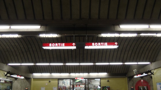 The barrel roof of the transept at the Métro Joliette. The barrel roof of the transept at the Métro Joliette.