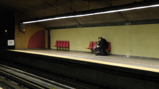 A platform at the Métro Joliette. A platform at the Métro Joliette.