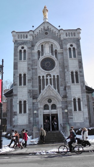 Chapelle Notre-Dame-de-Lourdes de Montréal viewed head on. Chapelle Notre-Dame-de-Lourdes de Montréal viewed head on.