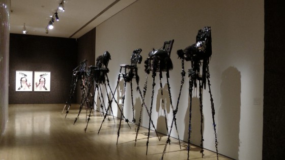 Installation shot from Wangechi Mutu's exhibit at the Musée d'art contemporain de Montréal.