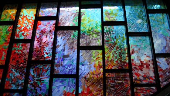 The stained glass at the Métro Charlevoix The stained glass at the Métro Charlevoix