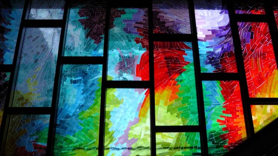 The stained glass at the Métro Charlevoix The stained glass at the Métro Charlevoix