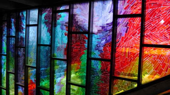 The stained glass at the Métro Charlevoix The stained glass at the Métro Charlevoix