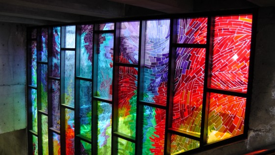The stained glass at the Métro Charlevoix The stained glass at the Métro Charlevoix
