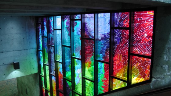 The stained glass at the Métro Charlevoix The stained glass at the Métro Charlevoix