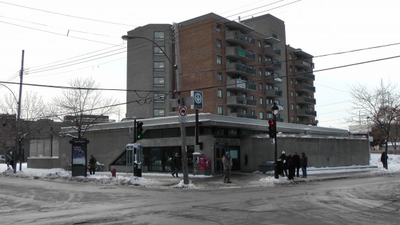 The Métro Charlevoix Building and attached apartment complex looking southwest. The Métro Charlevoix Building and attached apartment complex looking southwest.