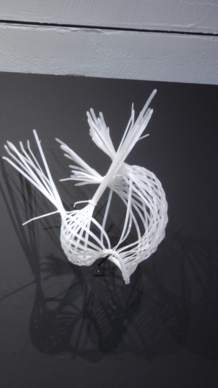 Elisabeth Picard, Macro organismes, 2011-2012, zip ties, painted steel hooks