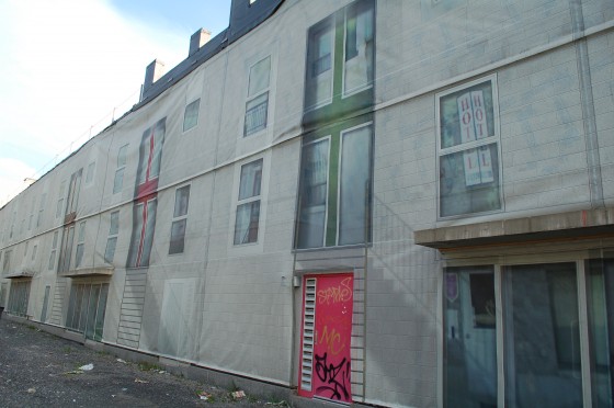 The camouflage on the back of the Îlot Voyageur.