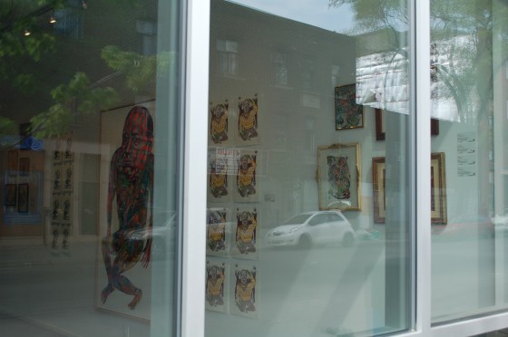 Installation shot from the street of Tempest by Other at Yves Laroche galerie d'art Installation shot from the street of Tempest by Other at Yves Laroche galerie d'art