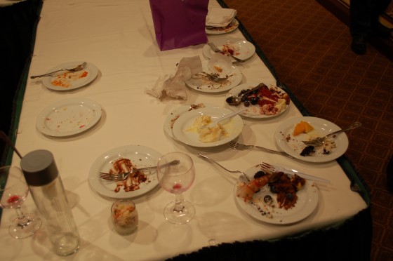 The remnants of food at the Table of Hope. The remnants of food at the Table of Hope.