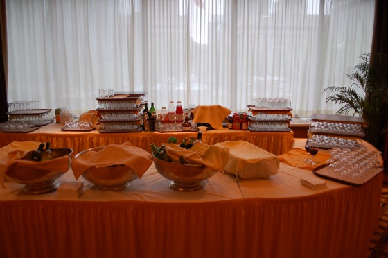 The aftermath of the cocktail party at the Table of Hope. The aftermath of the cocktail party at the Table of Hope.