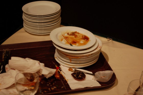 The remnants of food at the Table of Hope. The remnants of food at the Table of Hope.