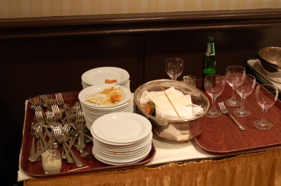 The remnants of food at the Table of Hope. The remnants of food at the Table of Hope.