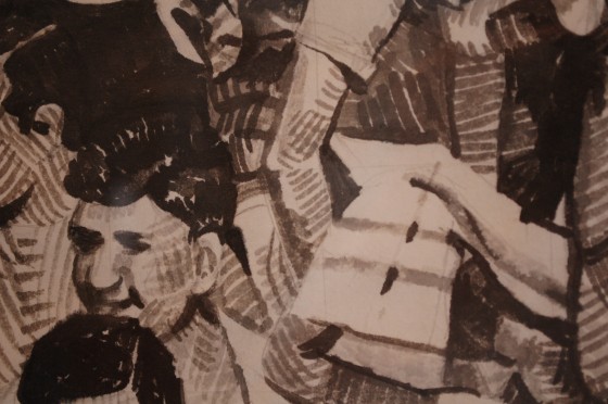 Detail of Blue frame, 5 tone, ink crosshatch on Japanese paper by Alain James Martin at Pink Espace Detail of Blue frame, 5 tone, ink crosshatch on Japanese paper by Alain James Martin at Pink Espace