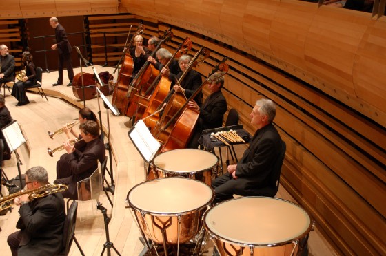 The back row of a Viennese Orchestra setup.