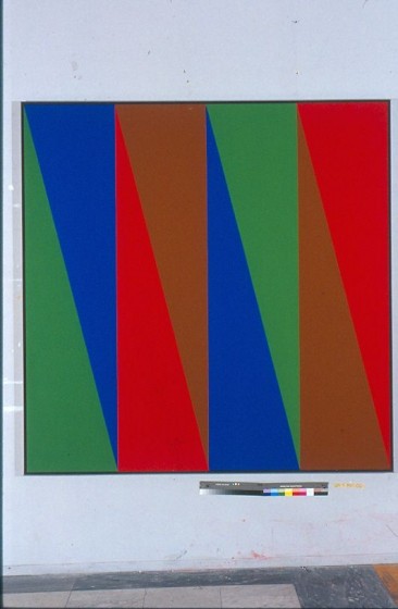 Structure Triangulaire Vert-brun, Acrylic on Canvas, 78" x 78", 1971 Structure Triangulaire Vert-brun, Acrylic on Canvas, 78" x 78", 1971