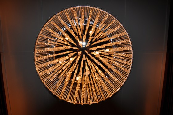 The chandelier at Blu restaurant italien